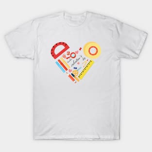 teacher valentines day funny heart shaped T-Shirt